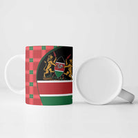 Kenya Jamhuri Day Ceramic Mug One People One Nation Massai Shuka Pattern - Wonder Print Shop
