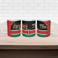 Kenya Jamhuri Day Ceramic Mug One People One Nation Massai Shuka Pattern - Wonder Print Shop