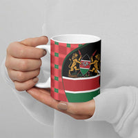 Kenya Jamhuri Day Ceramic Mug One People One Nation Massai Shuka Pattern - Wonder Print Shop