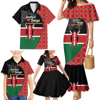 Kenya Jamhuri Day Family Matching Mermaid Dress and Hawaiian Shirt One People One Nation Massai Shuka Pattern - Wonder Print Shop