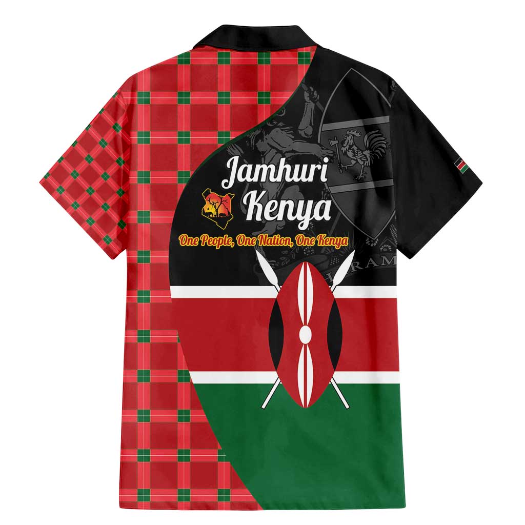 Kenya Jamhuri Day Family Matching Mermaid Dress and Hawaiian Shirt One People One Nation Massai Shuka Pattern - Wonder Print Shop
