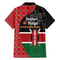 Kenya Jamhuri Day Family Matching Off The Shoulder Long Sleeve Dress and Hawaiian Shirt One People One Nation Massai Shuka Pattern - Wonder Print Shop