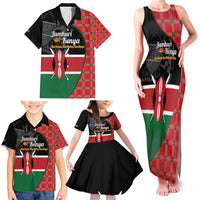 Kenya Jamhuri Day Family Matching Tank Maxi Dress and Hawaiian Shirt One People One Nation Massai Shuka Pattern - Wonder Print Shop