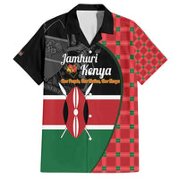 Kenya Jamhuri Day Family Matching Tank Maxi Dress and Hawaiian Shirt One People One Nation Massai Shuka Pattern - Wonder Print Shop
