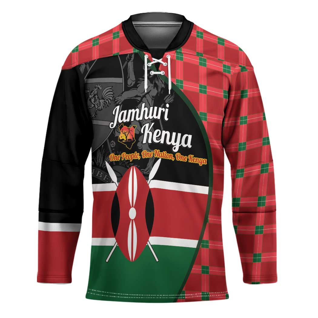 Kenya Jamhuri Day Hockey Jersey One People One Nation Massai Shuka Pattern - Wonder Print Shop