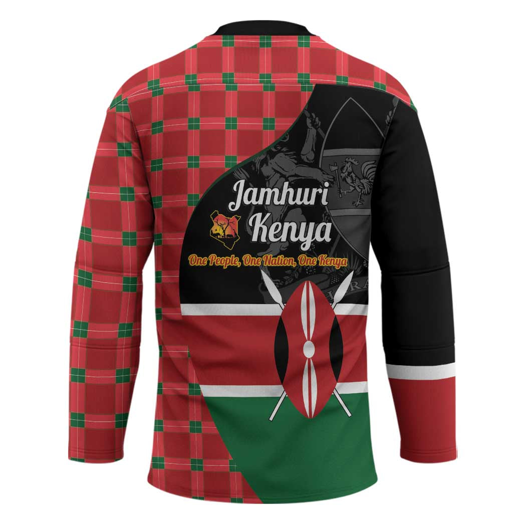 Kenya Jamhuri Day Hockey Jersey One People One Nation Massai Shuka Pattern - Wonder Print Shop