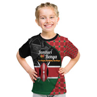Kenya Jamhuri Day Kid T Shirt One People One Nation Massai Shuka Pattern - Wonder Print Shop