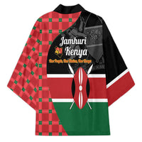 Kenya Jamhuri Day Kimono One People One Nation Massai Shuka Pattern - Wonder Print Shop