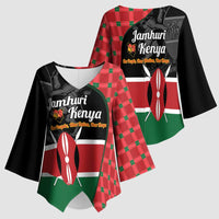 Kenya Jamhuri Day Kimono Sleeve Blouse One People One Nation Massai Shuka Pattern - Wonder Print Shop