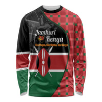 Kenya Jamhuri Day Long Sleeve Shirt One People One Nation Massai Shuka Pattern - Wonder Print Shop