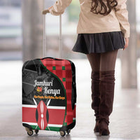 Kenya Jamhuri Day Luggage Cover One People One Nation Massai Shuka Pattern - Wonder Print Shop