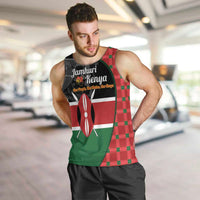 Kenya Jamhuri Day Men Tank Top One People One Nation Massai Shuka Pattern - Wonder Print Shop