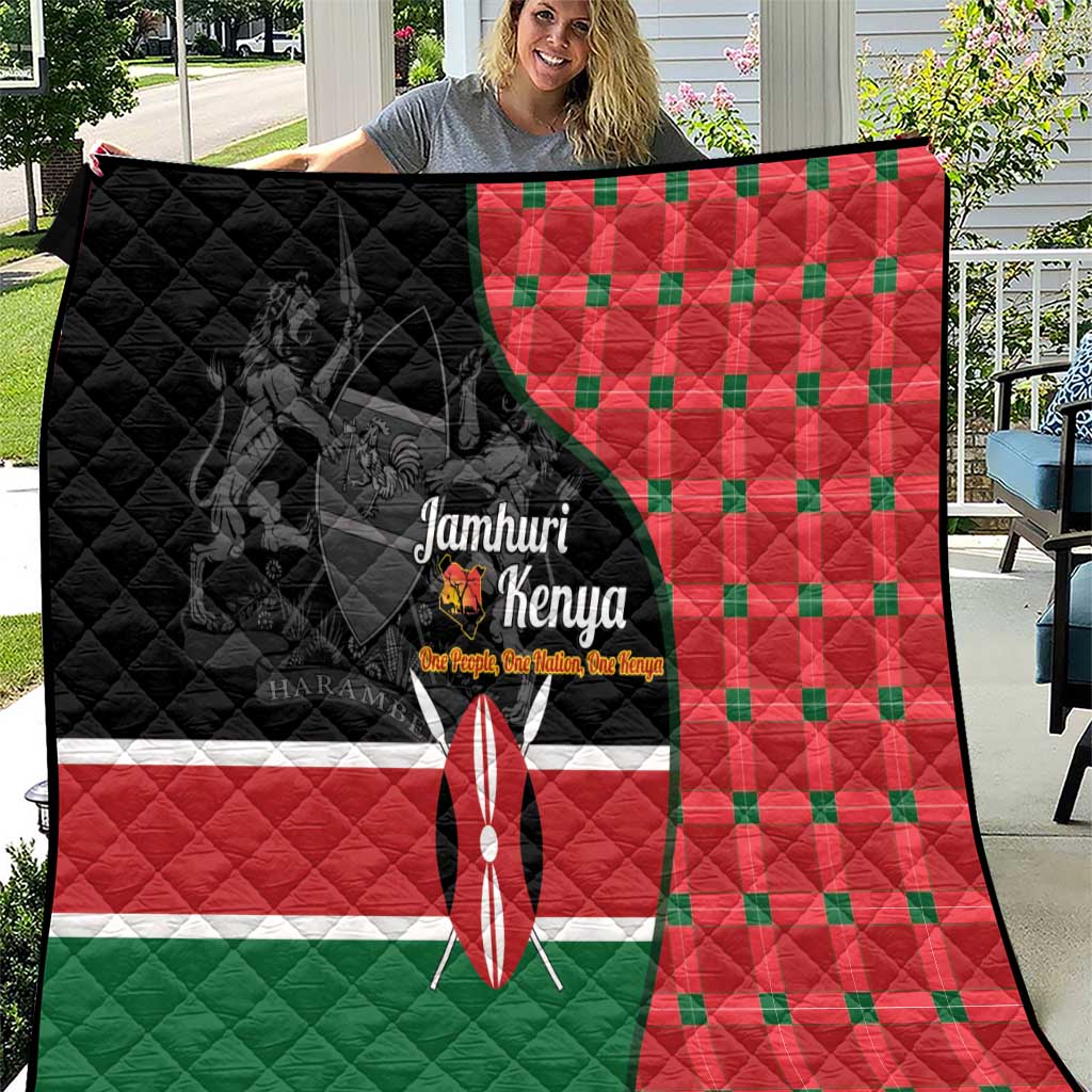 Kenya Jamhuri Day Quilt One People One Nation Massai Shuka Pattern - Wonder Print Shop