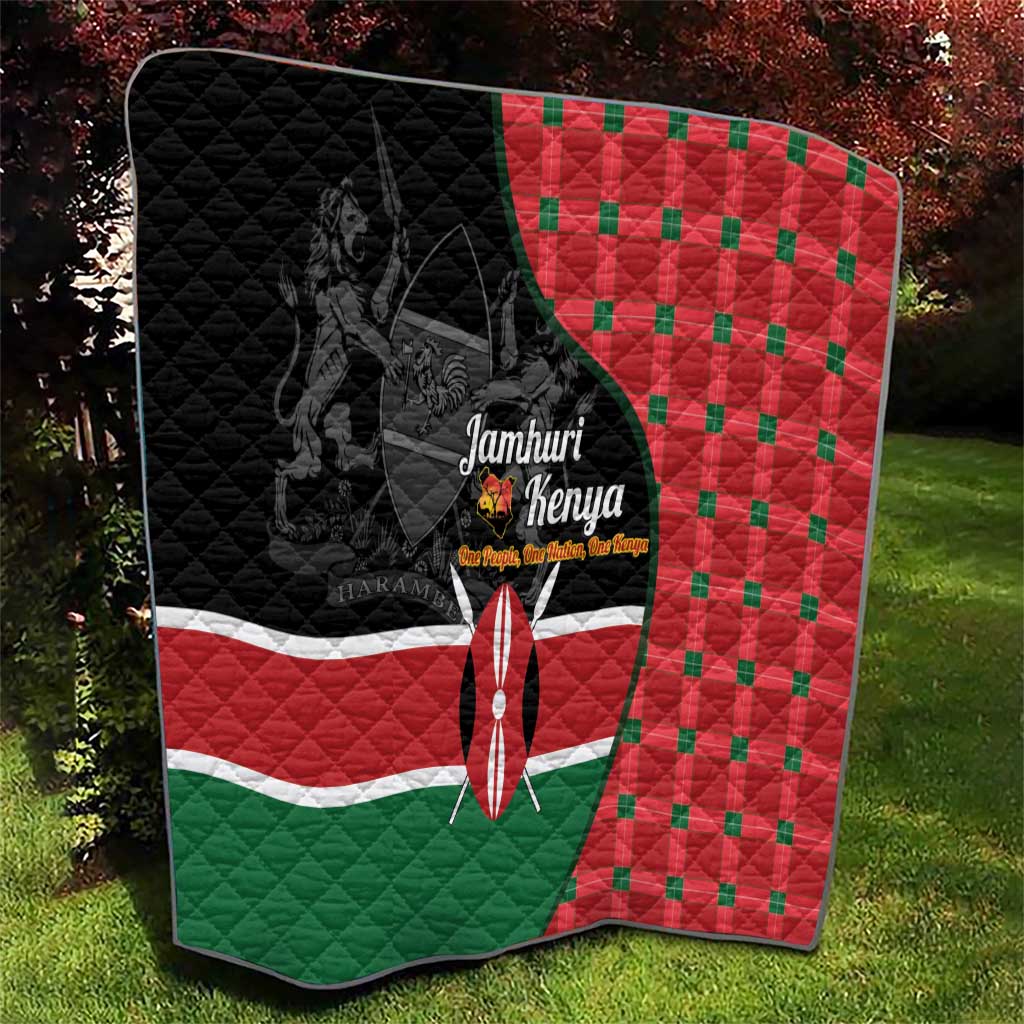 Kenya Jamhuri Day Quilt One People One Nation Massai Shuka Pattern - Wonder Print Shop