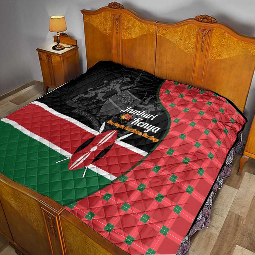 Kenya Jamhuri Day Quilt One People One Nation Massai Shuka Pattern - Wonder Print Shop