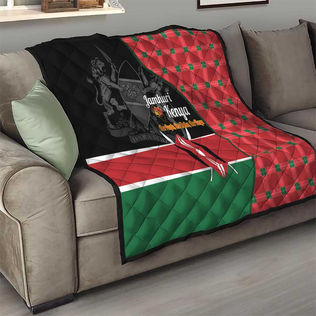 Kenya Jamhuri Day Quilt One People One Nation Massai Shuka Pattern - Wonder Print Shop
