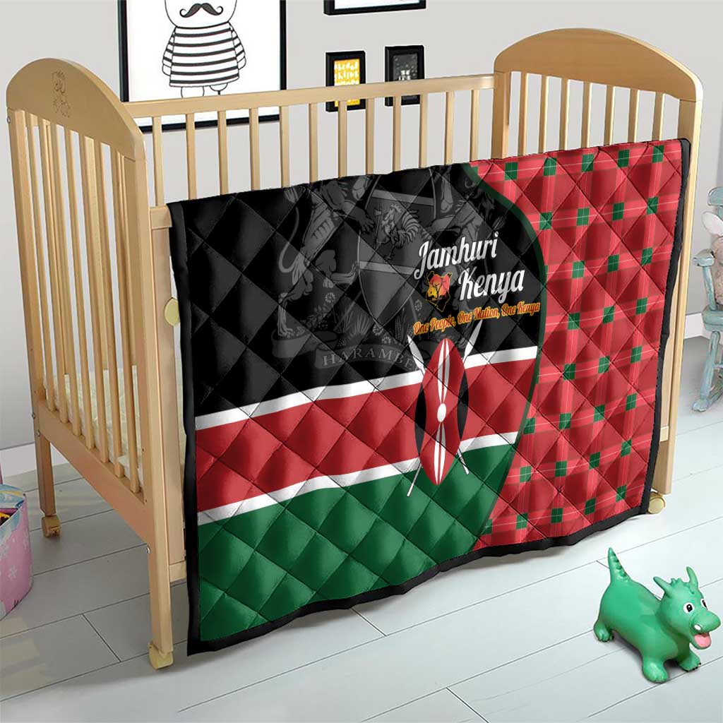 Kenya Jamhuri Day Quilt One People One Nation Massai Shuka Pattern - Wonder Print Shop