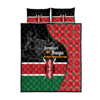 Kenya Jamhuri Day Quilt Bed Set One People One Nation Massai Shuka Pattern - Wonder Print Shop
