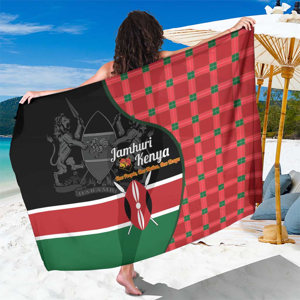 Kenya Jamhuri Day Sarong One People One Nation Massai Shuka Pattern - Wonder Print Shop
