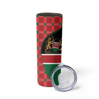 Kenya Jamhuri Day Skinny Tumbler One People One Nation Massai Shuka Pattern - Wonder Print Shop