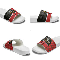 Kenya Jamhuri Day Slide Sandals One People One Nation Massai Shuka Pattern - Wonder Print Shop