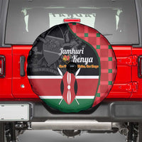 Kenya Jamhuri Day Spare Tire Cover One People One Nation Massai Shuka Pattern - Wonder Print Shop