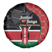 Kenya Jamhuri Day Spare Tire Cover One People One Nation Massai Shuka Pattern - Wonder Print Shop