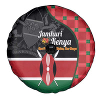 Kenya Jamhuri Day Spare Tire Cover One People One Nation Massai Shuka Pattern - Wonder Print Shop