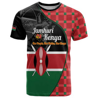 Kenya Jamhuri Day T Shirt One People One Nation Massai Shuka Pattern - Wonder Print Shop