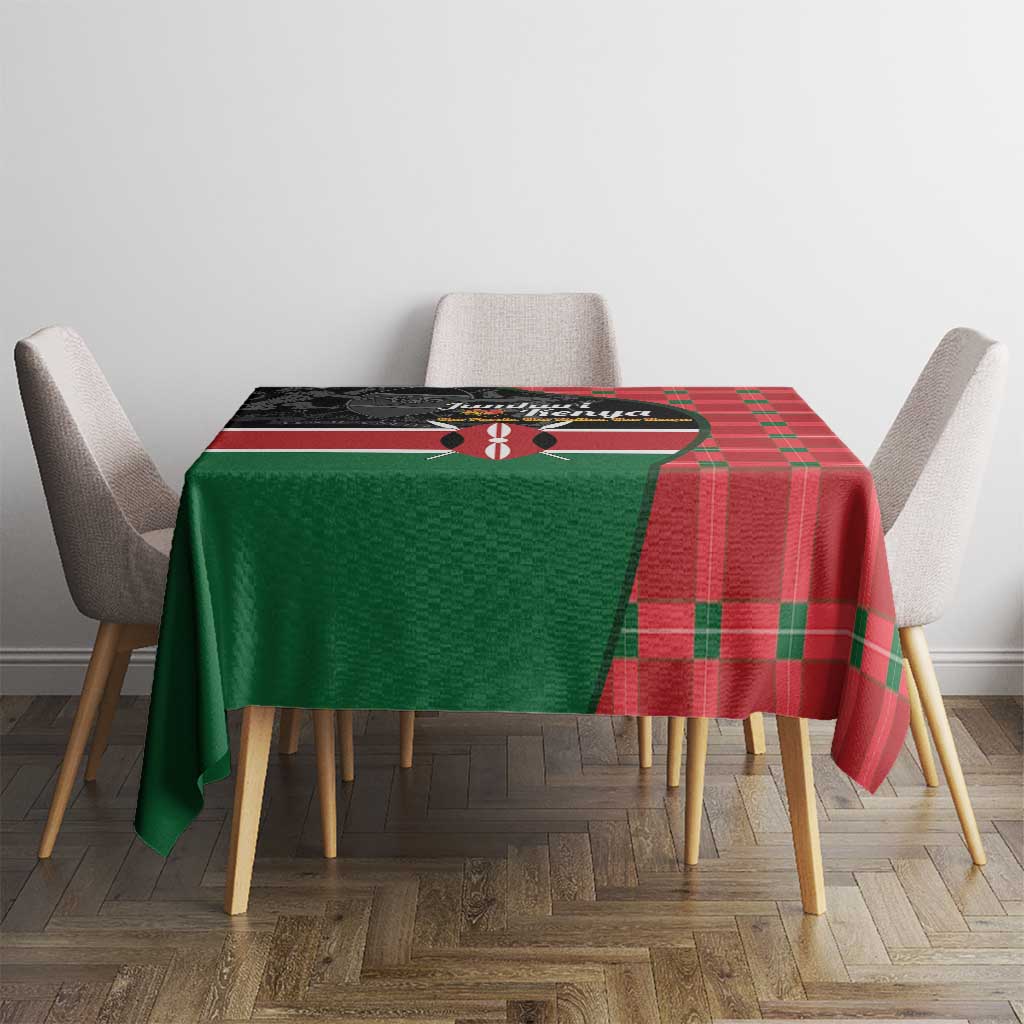 Kenya Jamhuri Day Tablecloth One People One Nation Massai Shuka Pattern - Wonder Print Shop