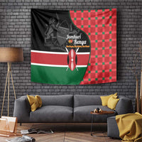 Kenya Jamhuri Day Tapestry One People One Nation Massai Shuka Pattern - Wonder Print Shop
