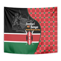 Kenya Jamhuri Day Tapestry One People One Nation Massai Shuka Pattern - Wonder Print Shop
