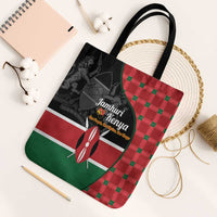 Kenya Jamhuri Day Tote Bag One People One Nation Massai Shuka Pattern - Wonder Print Shop