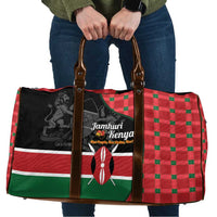 Kenya Jamhuri Day Travel Bag One People One Nation Massai Shuka Pattern - Wonder Print Shop