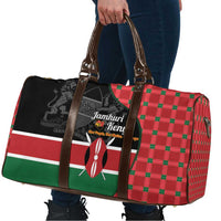 Kenya Jamhuri Day Travel Bag One People One Nation Massai Shuka Pattern - Wonder Print Shop