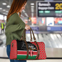 Kenya Jamhuri Day Travel Bag One People One Nation Massai Shuka Pattern - Wonder Print Shop