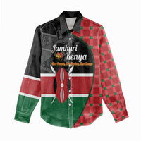 Kenya Jamhuri Day Women Casual Shirt One People One Nation Massai Shuka Pattern - Wonder Print Shop