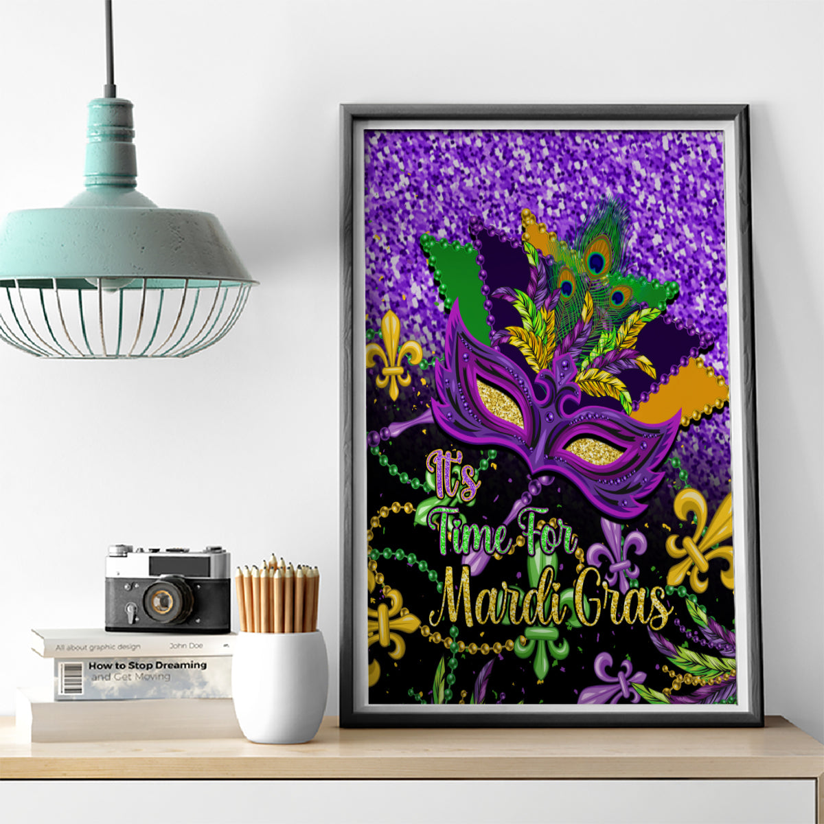 Mardi Gras Canvas Wall Art Carnival Mask Happy Fat Tuesday - Wonder Print Shop