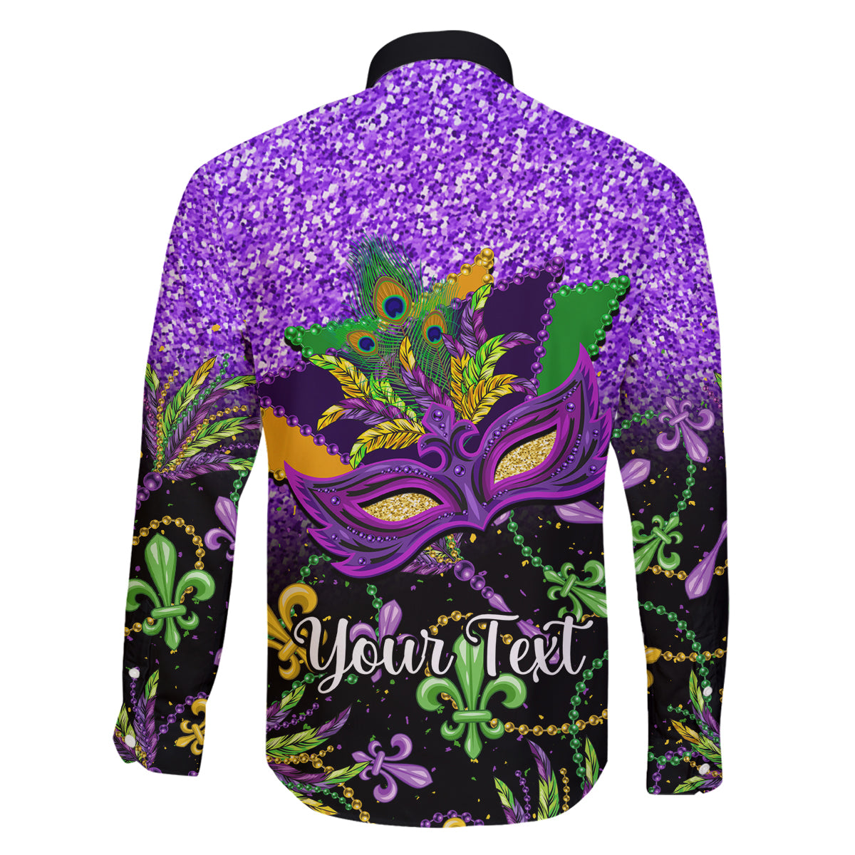 Personalised Mardi Gras Family Matching Off Shoulder Short Dress and Hawaiian Shirt Carnival Mask Happy Fat Tuesday - Wonder Print Shop