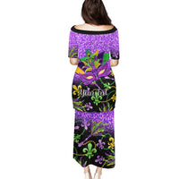 Personalised Mardi Gras Family Matching Puletasi and Hawaiian Shirt Carnival Mask Happy Fat Tuesday - Wonder Print Shop