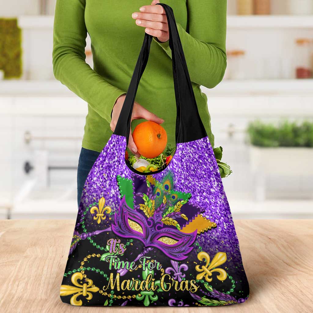 Personalised Mardi Gras Grocery Bag Carnival Mask Happy Fat Tuesday