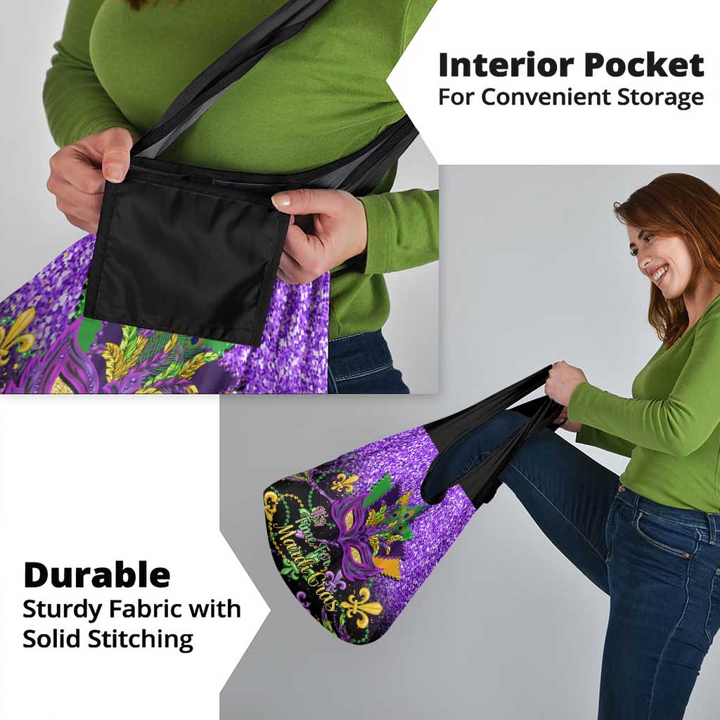 Personalised Mardi Gras Grocery Bag Carnival Mask Happy Fat Tuesday