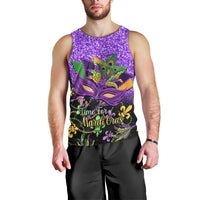 Personalised Mardi Gras Men Tank Top Carnival Mask Happy Fat Tuesday - Wonder Print Shop