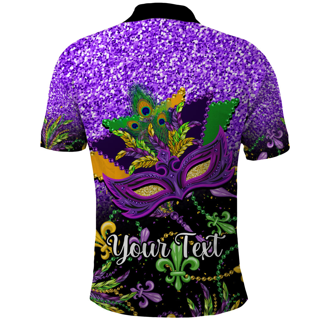 Personalised Mardi Gras Polo Shirt Carnival Mask Happy Fat Tuesday - Wonder Print Shop
