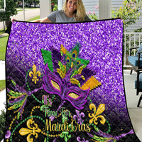 Mardi Gras Quilt Carnival Mask Happy Fat Tuesday - Wonder Print Shop