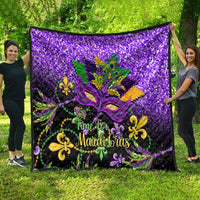 Mardi Gras Quilt Carnival Mask Happy Fat Tuesday - Wonder Print Shop