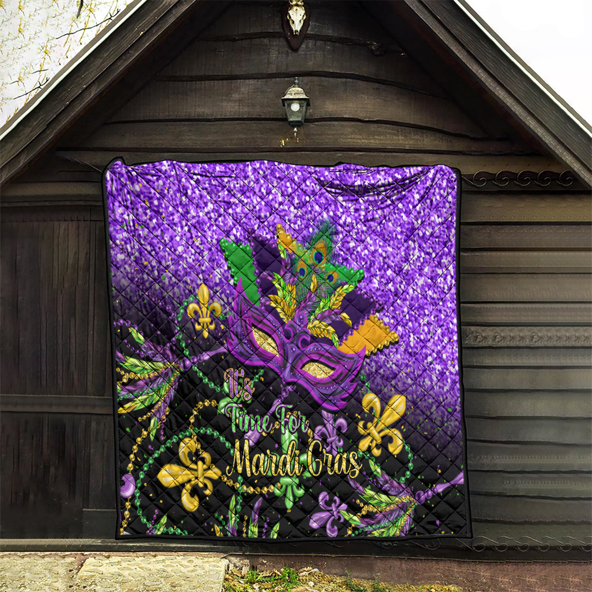 Mardi Gras Quilt Carnival Mask Happy Fat Tuesday - Wonder Print Shop