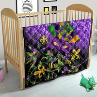 Mardi Gras Quilt Carnival Mask Happy Fat Tuesday - Wonder Print Shop