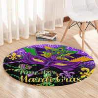 Personalised Mardi Gras Round Carpet Carnival Mask Happy Fat Tuesday