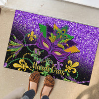 Mardi Gras Rubber Doormat Carnival Mask Happy Fat Tuesday - Wonder Print Shop